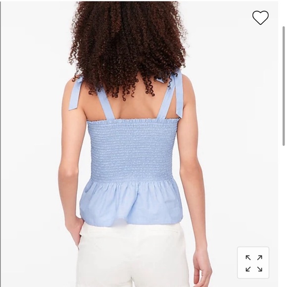 NWOT J. Crew Smocked Tie-Shoulder Tank Top M - Picture 3 of 4